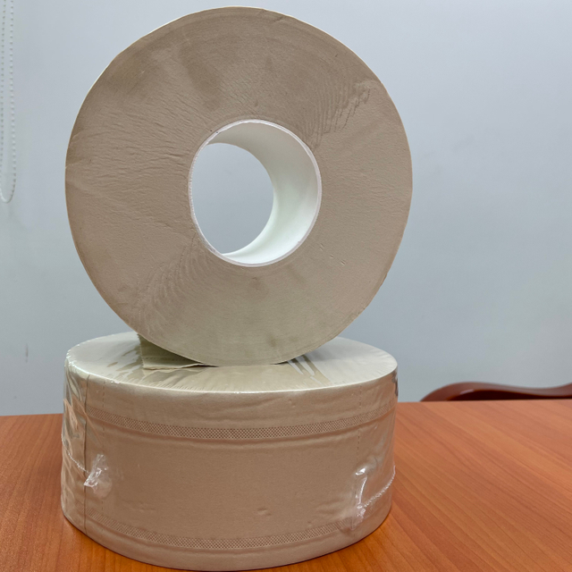 Rouleau jumbo en bambou sélectionné en usine, papier toilette naturel, serviette en papier gaufré 