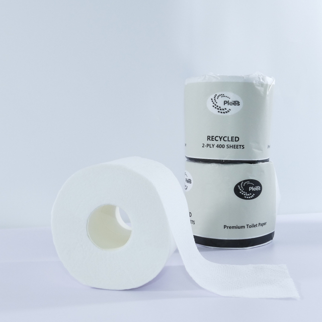 Vente chaude en Australie Plees marque papier d'emballage rouleau de papier recyclé 2 plis papier hygiénique personnalisé pour hôtel 
